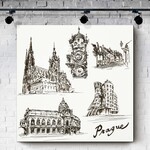Praga - Tablou 3D gravat din lemn pentru perete