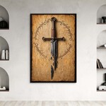 Fantasy fából készült kép - Narsil a Gyűrűk Urából