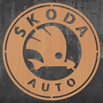 Tablou din lemn - Sigla Škoda