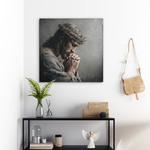 Wooden picture - Jesus in prayer